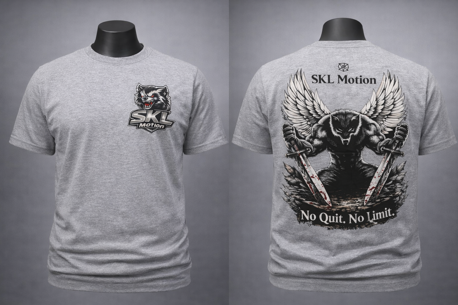 T-shirt Warrior Ailé - Collection Warrior- “No Quit No Limit” – Homme / Femme – Coton Doux – SKL Motion