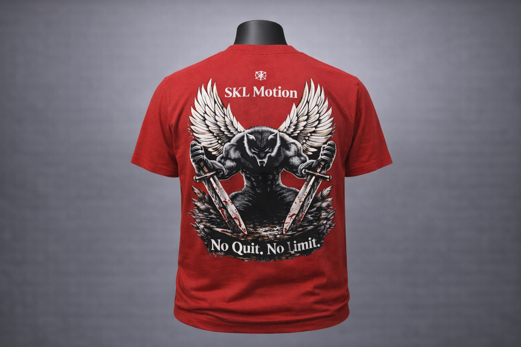 T-shirt Warrior Ailé - Collection Warrior- “No Quit No Limit” – Homme / Femme – Coton Doux – SKL Motion
