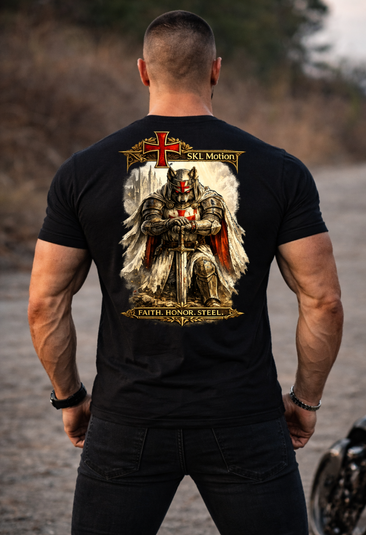 T-shirt Guerrier Templier – Honneur & Loyauté – Collection Warrior SKL Motion – Homme / Femme
