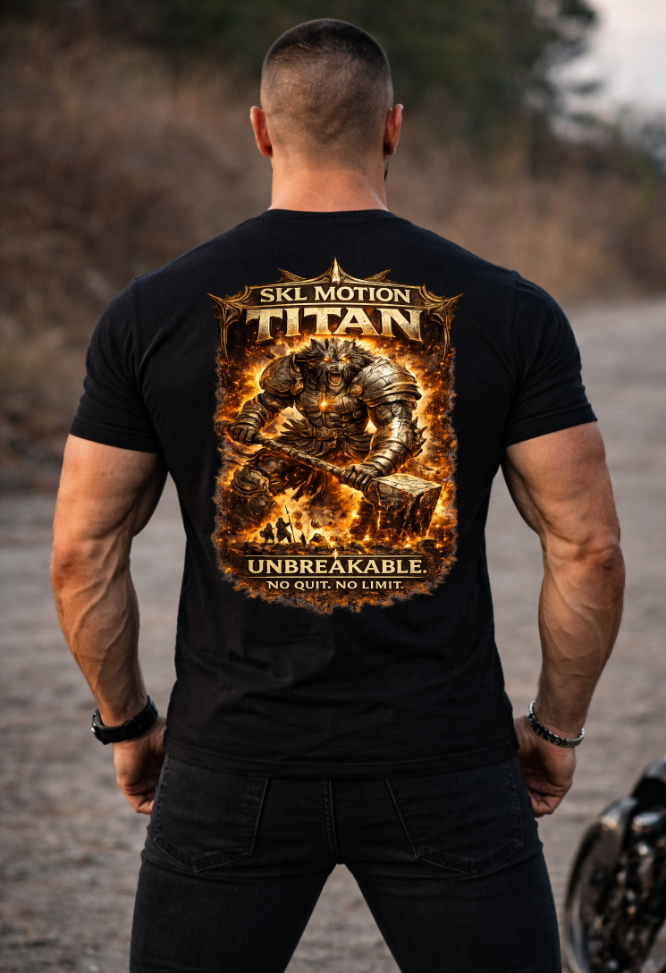 T-shirt Guerrier Titan – Force Colossale & Mental d’Acier – Collection Warrior SKL Motion – Homme / Femme