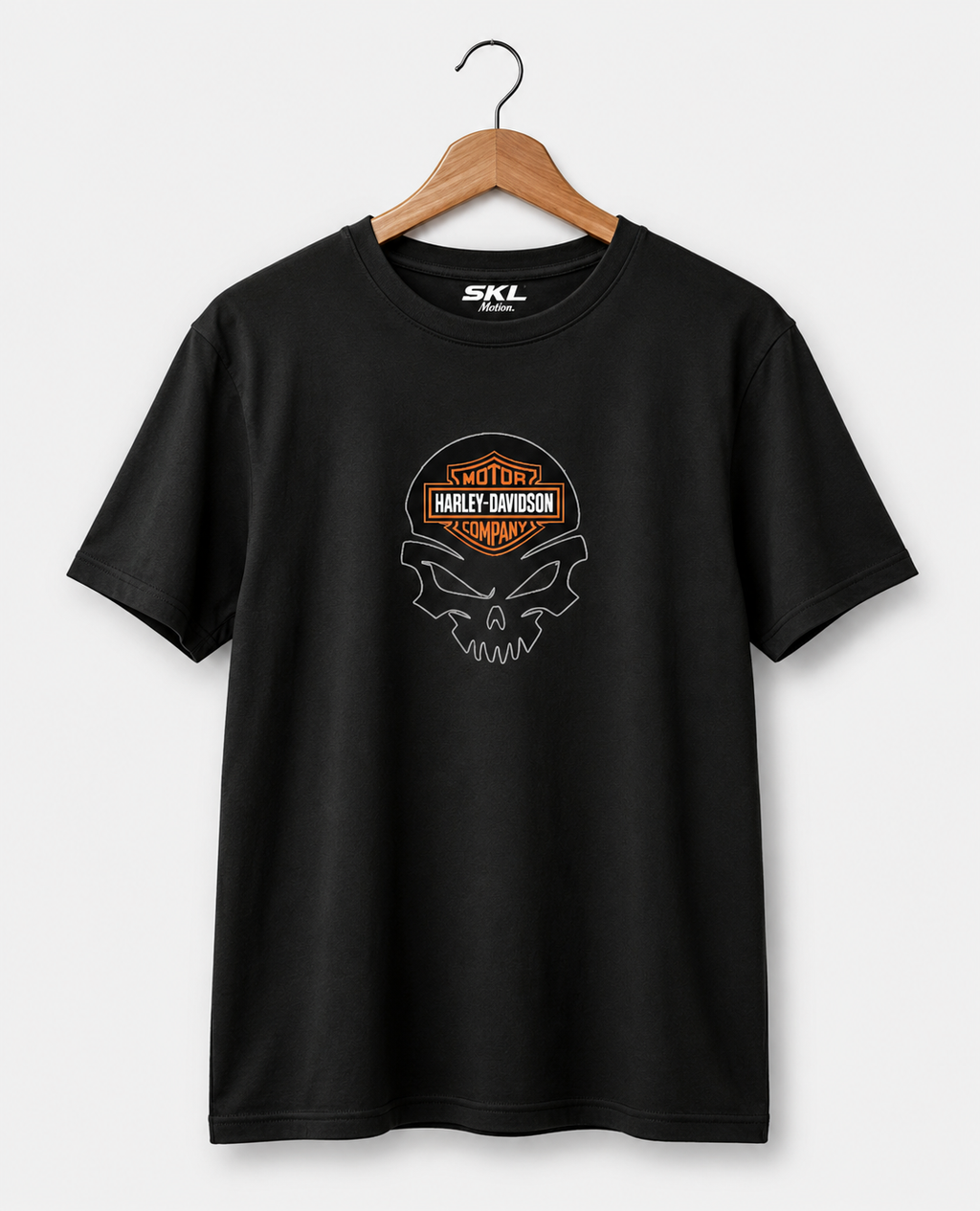 T-Shirt Moto Style Harley Breakout Noir | T-Shirt Motard Homme | Impression Avant & Dos XXL | SKL Motion