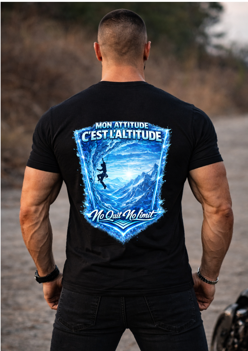 T-shirt Escalade SKL Motion Grimpeur Homme Femme – Design Montagne Soleil Volcan Nuit Voie Lactée