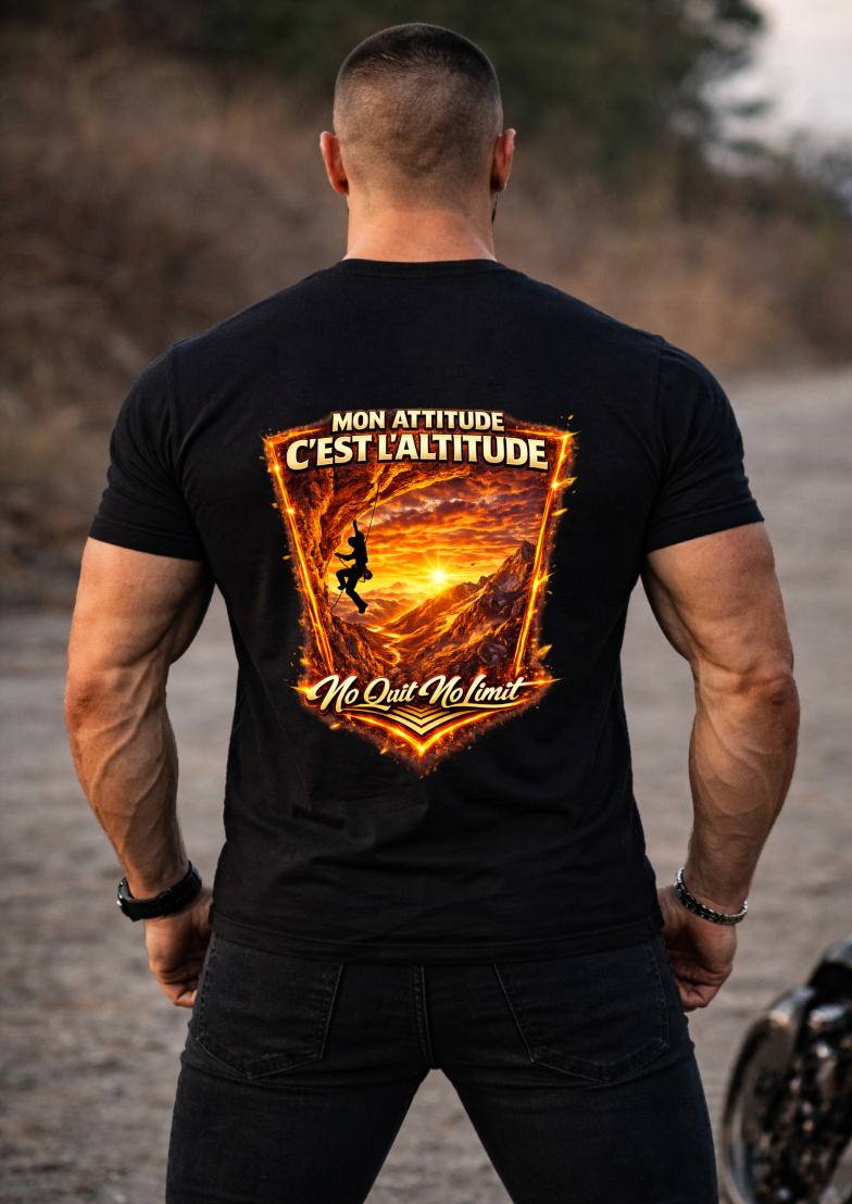 T-shirt Escalade SKL Motion Grimpeur Homme Femme – Design Montagne Soleil Volcan Nuit Voie Lactée