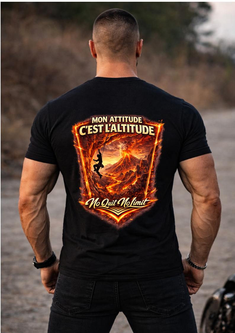 T-shirt Escalade SKL Motion Grimpeur Homme Femme – Design Montagne Soleil Volcan Nuit Voie Lactée