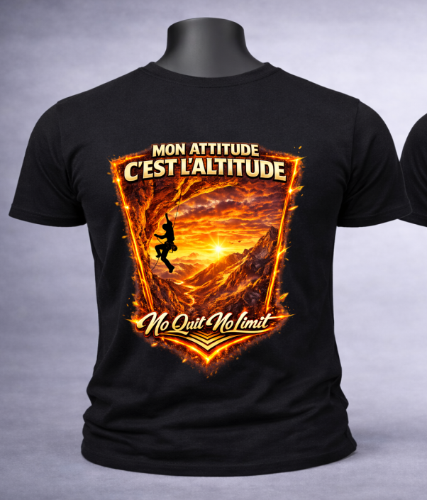 T-shirt Escalade SKL Motion Grimpeur Homme Femme – Design Montagne Soleil Volcan Nuit Voie Lactée