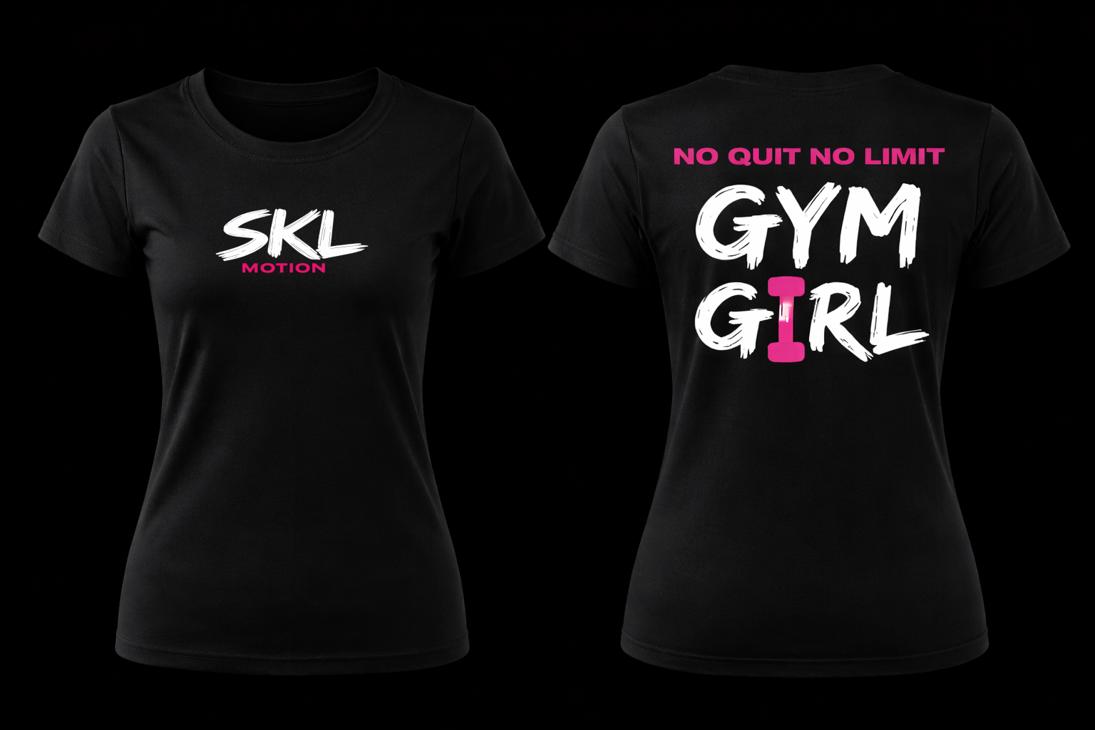T-shirt Femme Fitness Gym Girl Rose | Motivation Sport SKL Motion | Fruit of the Loom