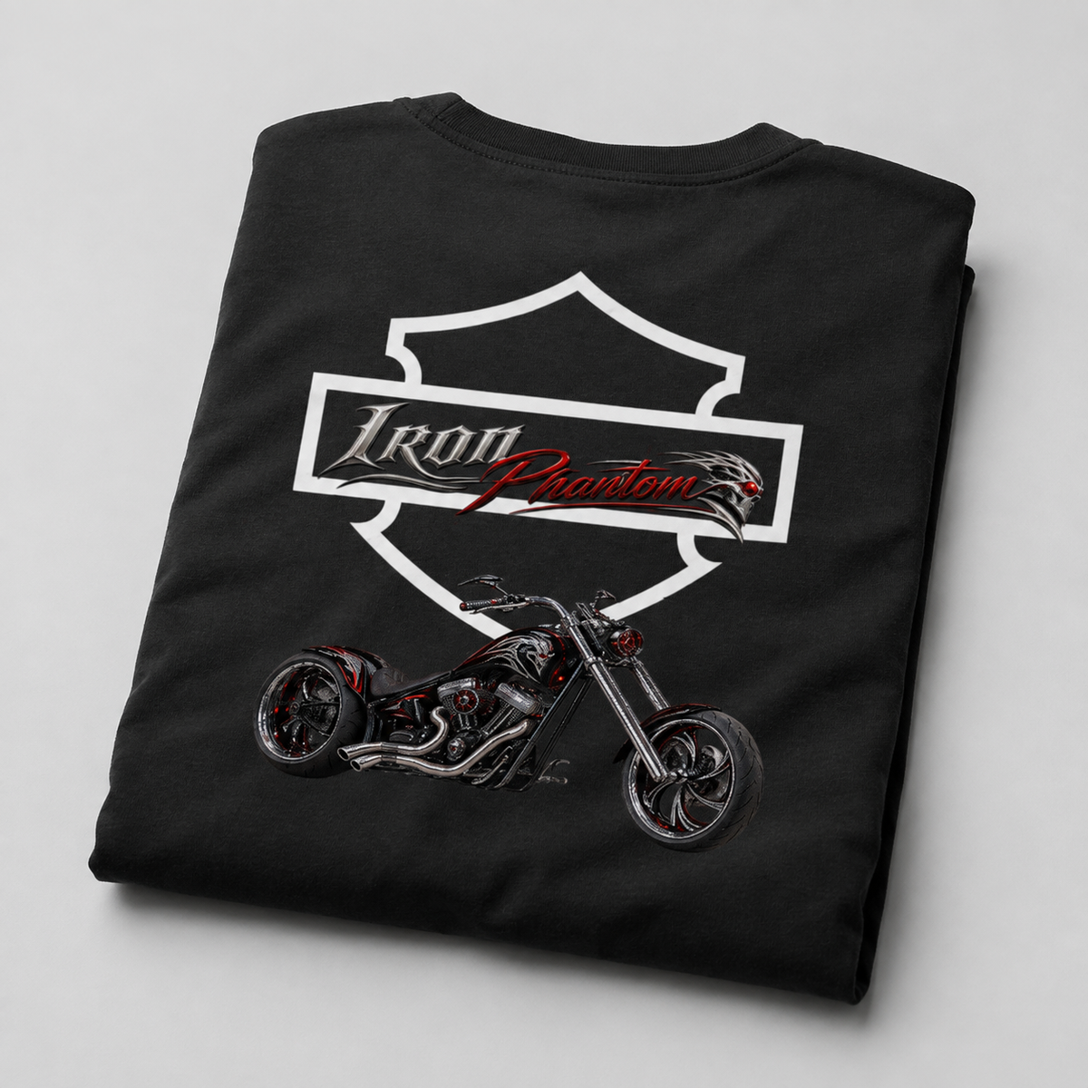 T-shirt style Harley Biker Iron Phantom Noir – Moto Custom – SKL Motion