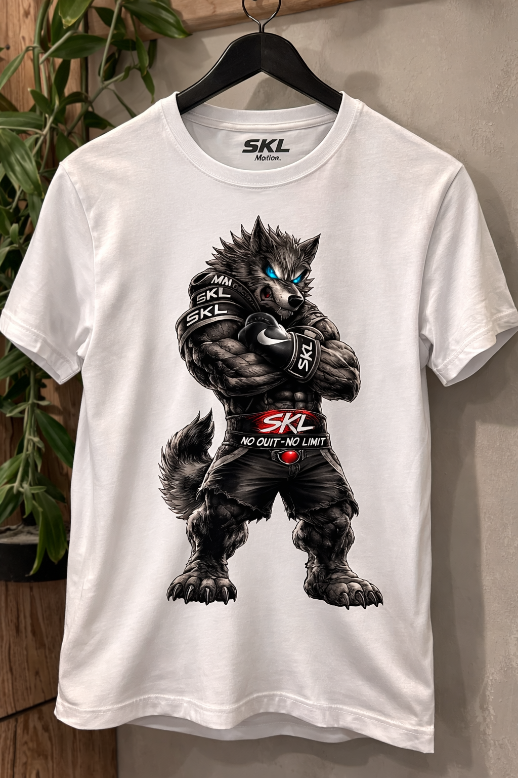 T-shirt Fitness Wolverine Musclé SKL Motion – No Quit No Limit – Tee-shirt Musculation Homme Coton Premium Gildan Softstyle