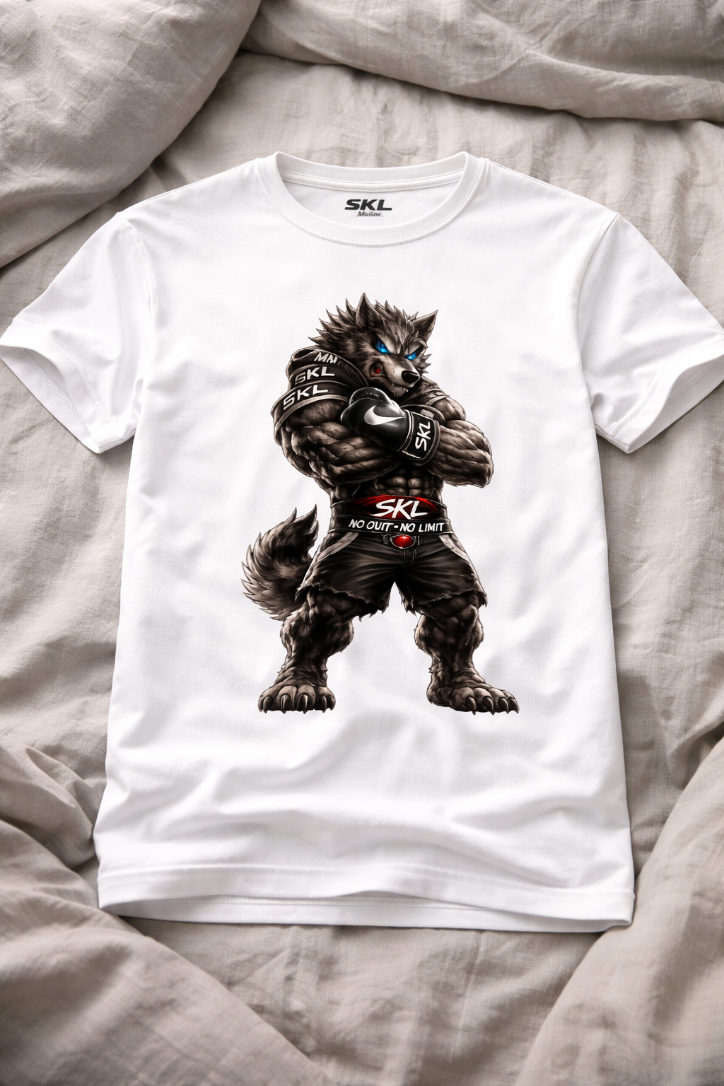 T-shirt Fitness Wolverine Musclé SKL Motion – No Quit No Limit – Tee-shirt Musculation Homme Coton Premium Gildan Softstyle