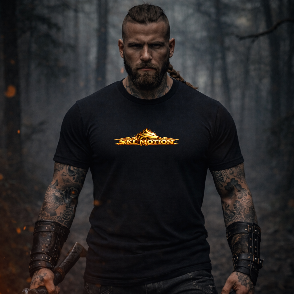 T-shirt Berserker Viking Gothique – SKL Motion – Coton Gildan Softstyle – Warrior Streetwear