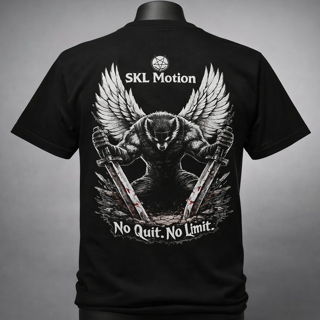 T-shirt Warrior Ailé - Collection Warrior- “No Quit No Limit” – Homme / Femme – Coton Doux – SKL Motion