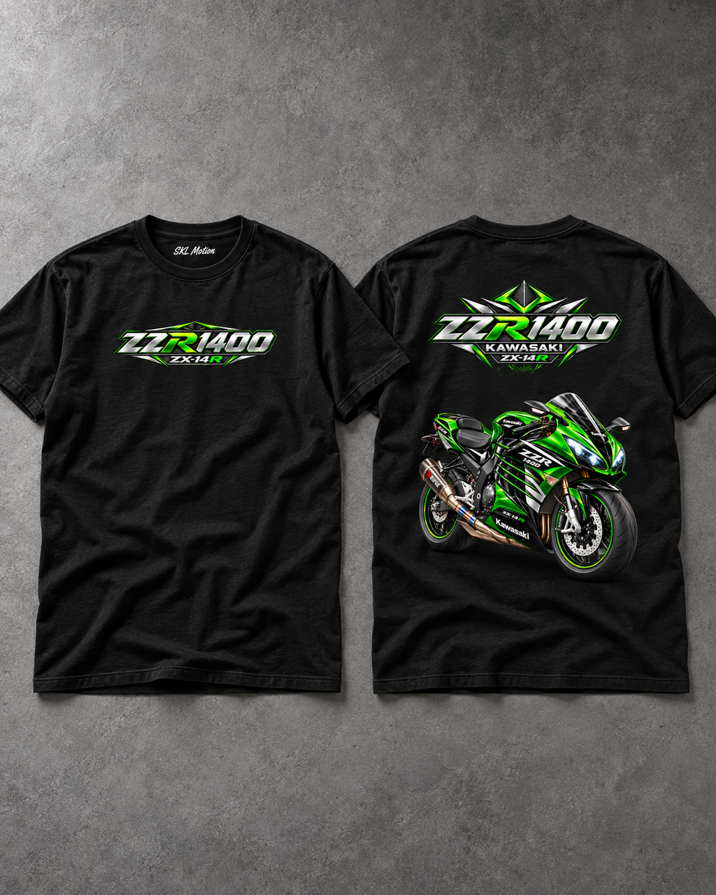 T-shirt Kawasaki ZZR1400 — dos et face
