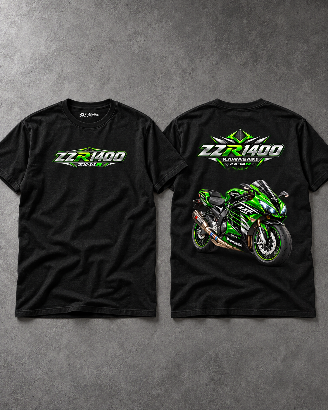 T-shirt Kawasaki ZZR1400 — dos et face